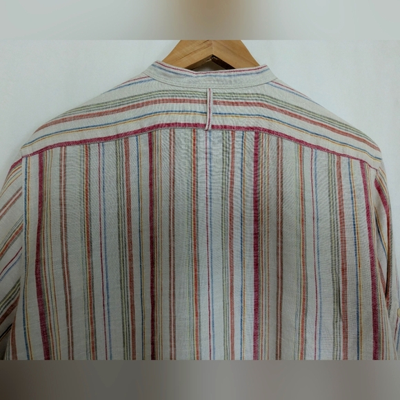 Lauren Ralph Lauren Women's Linen Button Tunic Relaxed Large Striped - Picture 5 of 11